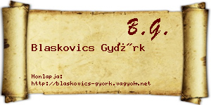Blaskovics Györk névjegykártya